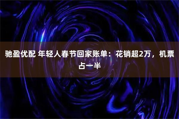 驰盈优配 年轻人春节回家账单：花销超2万，机票占一半