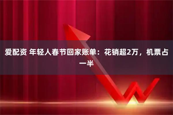 爱配资 年轻人春节回家账单：花销超2万，机票占一半