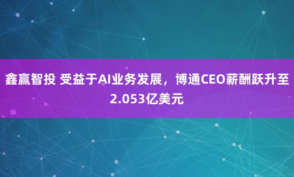 鑫赢智投 受益于AI业务发展，博通CEO薪酬跃升至2.053亿美元