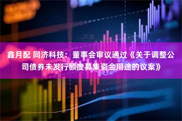 鑫月配 同济科技：董事会审议通过《关于调整公司债券未发行额度募集资金用途的议案》