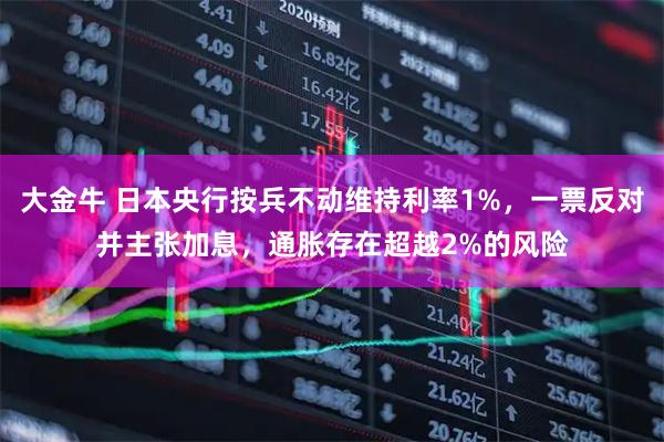大金牛 日本央行按兵不动维持利率1%，一票反对并主张加息，通胀存在超越2%的风险